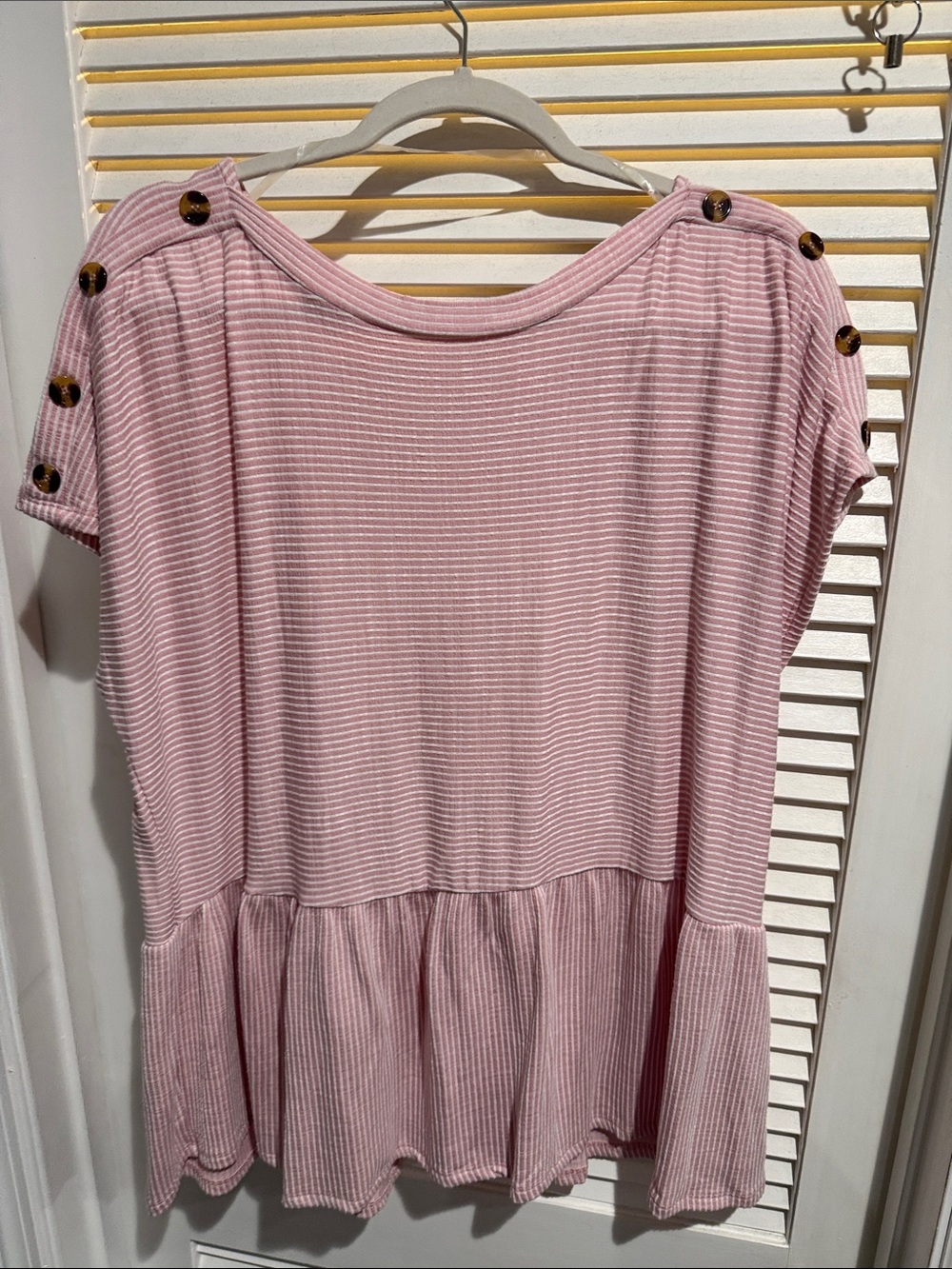 French Laundry Pink and White Striped Top with Brand Tag